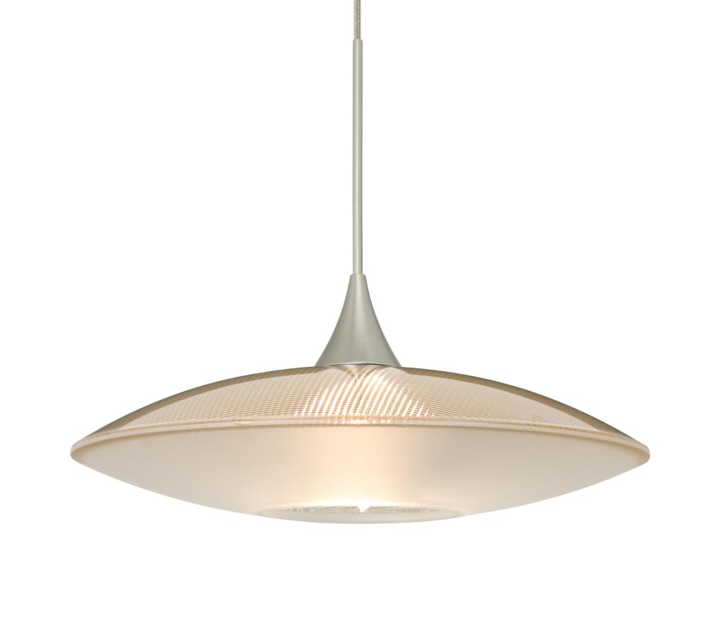 Besa Pendant Spazio Satin Nickel Gold/Frost 1x50W MAX GY6.35 Base, 15Ft. Cord