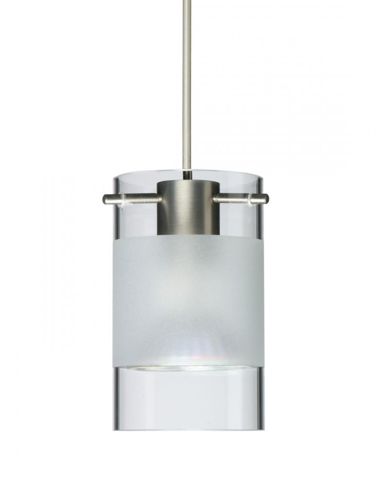 Besa Pendant Scope 4 Satin Nickel Clear/Frost 1x50W MAX GY6.35 Base MR16, 15Ft. Cord