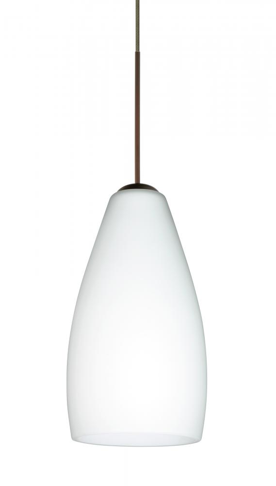 Besa Pendant Karli Bronze Opal Matte 1x50W MAX GY6.35 Base, 15Ft. Cord
