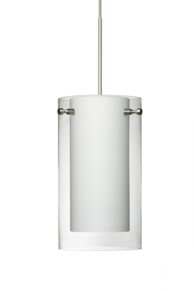 Besa Pendant Pahu 4 Satin Nickel Clear/Opal 1x5W LED