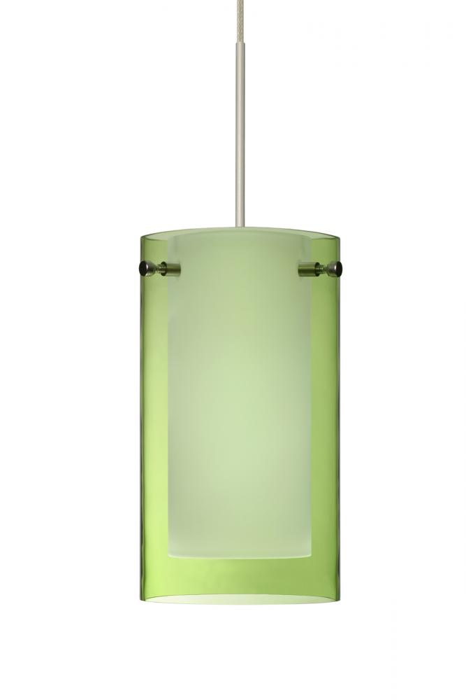 Besa Pendant Pahu 4 Satin Nickel Transparent Olive/Opal 1x5W LED