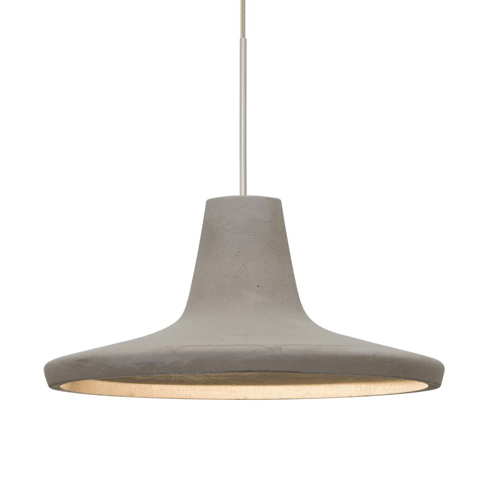 Besa Modus Cord Pendant, Tan, Satin Nickel Finish, 1x9W LED, 15Ft. Cord
