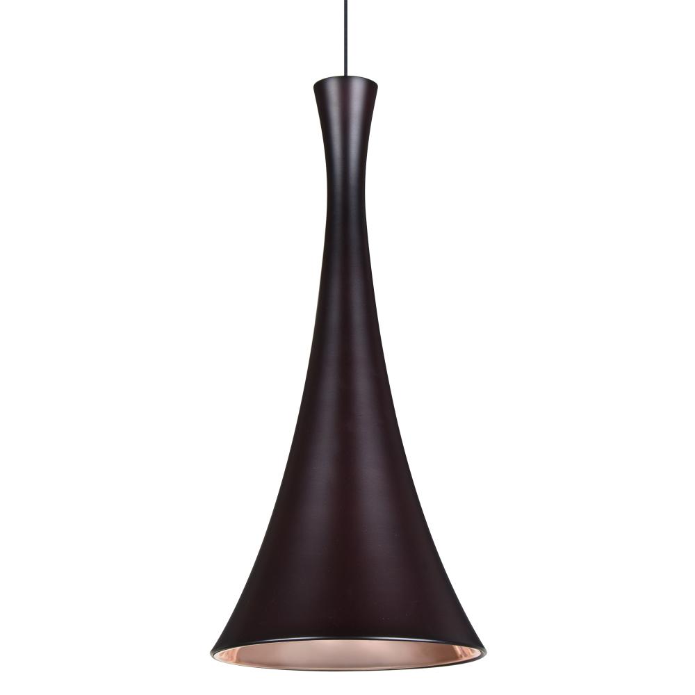 Besa, Rondo Cord Pendant, Bronze Finish, 1x9W LED
