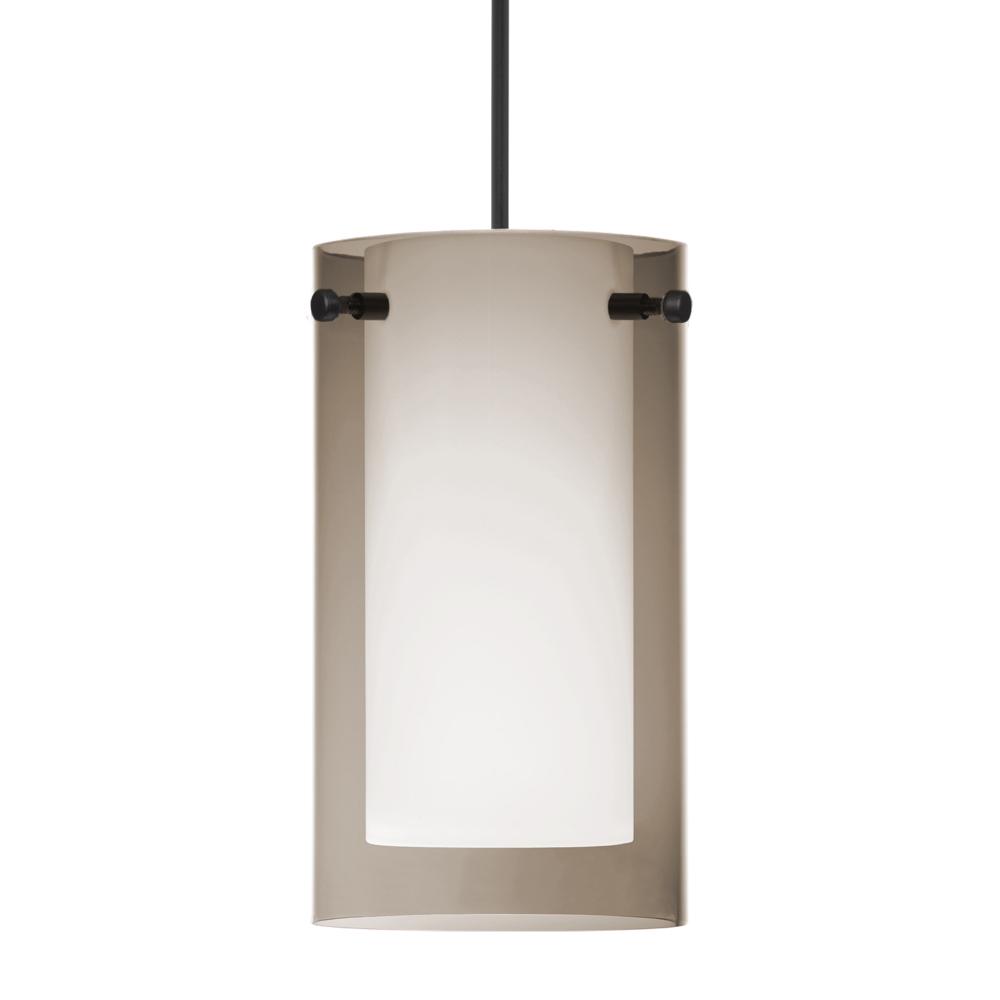 Besa Pendant Pahu 4, Black Finish, Transparent Smoke/Opal 1x35W MAX GY6.35 Base