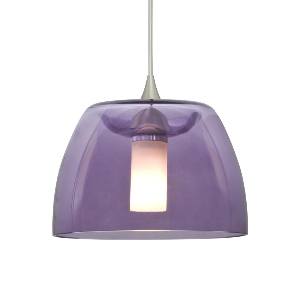 Besa Spur Cord Pendant, Plum, Satin Nickel Finish, 1x35W MAX GY6.35 Base, 15Ft. Cord