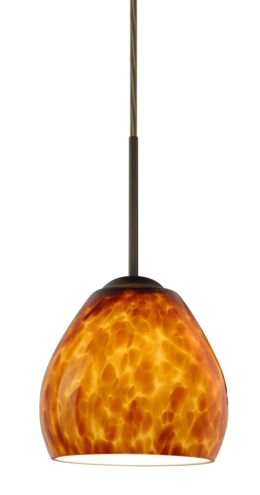 Besa Bolla Pendant For Multiport Canopy Bronze Amber Cloud 1x50W Candelabra