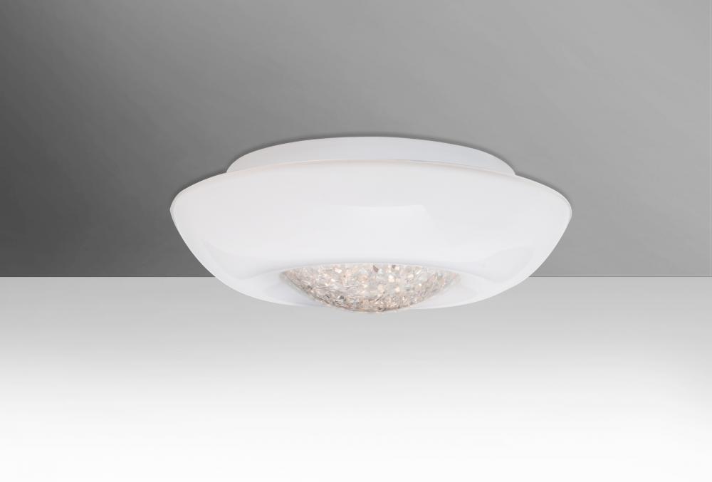 Besa, Gleem 12 Ceiling, Opal Glossy/Clear, 2x60W Medium Base