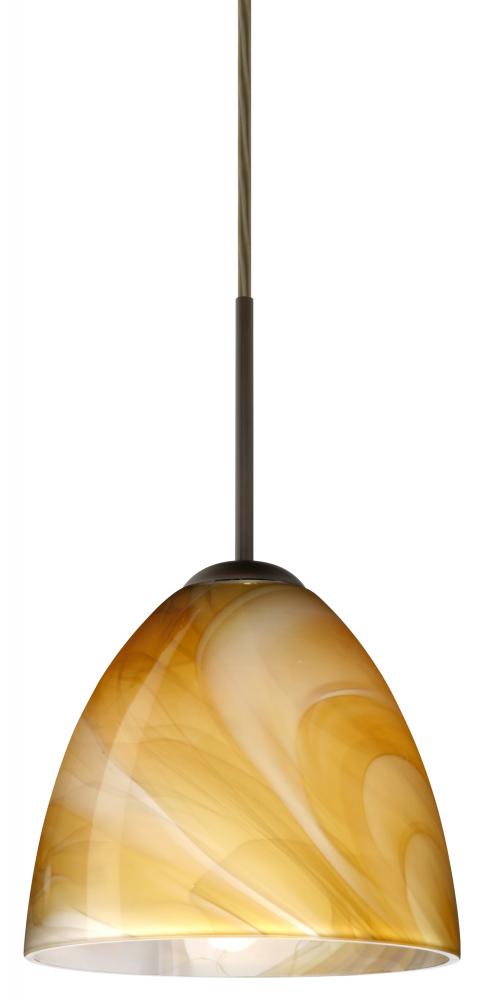 Besa Vila LED Pendant For Multiport Canopy Honey Bronze 1x9W LED