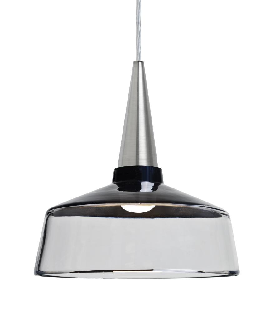 Besa, Baron 10 Cord Pendant for Mulitport Canopy, Black/Clear, Satin Nickel Finish