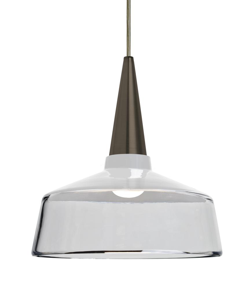 Besa, Baron 10 Cord Pendant for Mulitport Canopy, White/Clear, Bronze Finish, 1x60W Medium base