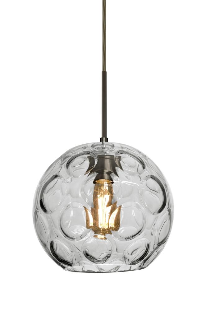 Besa Bombay Pendant For Multiport Canopy, Clear, Bronze Finish, 1x8W LED Filament