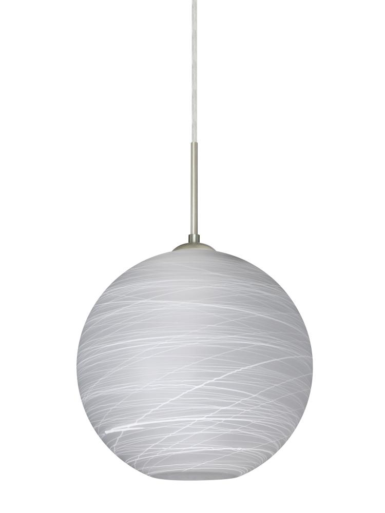 Besa Coco 10 Pendant For Multiport Canopy, Cocoon, Satin Nickel Finish, 1x60W Medium