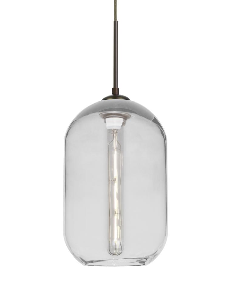 Besa, Omega 12 Cord Pendant For Multiport Canopies, Clear, Bronze Finish, 1x4W LED Fi