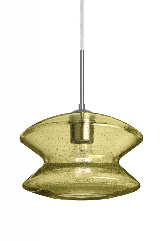 Besa, Zen Cord Pendant For Multiport Canopy, Gold Bubble, Satin Nickel Finish, 1x60W