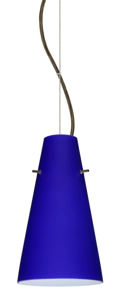 Besa Cierro LED Cable Pendant Cobalt Blue Matte Bronze 1x9W LED