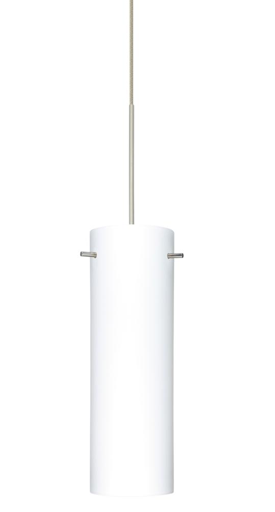 Besa Copa Pendant, Opal Matte, Satin Nickel, 1x50W MAX GY6.35 Base
