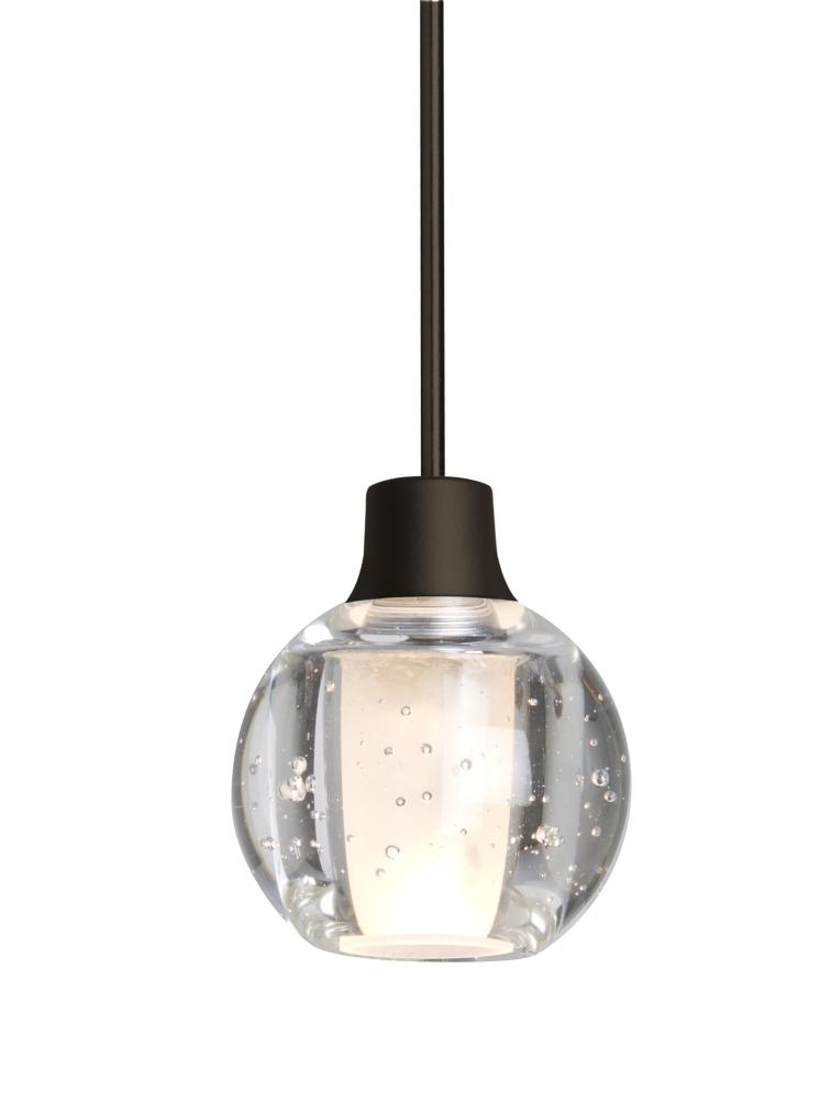 Besa, Boca 3 Cord Pendant For Multiport Canopies, Clear Bubble, Bronze Finish, 1x35W