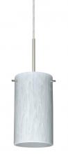 Besa Lighting 1BC-440419-MED-SN-L - Besa Stilo 7 Pendant Satin Nickel Carrera 1x40W B10 Med, 15Ft. Cord