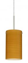 Besa Lighting 1BC-4404OK-MED-SN-L - Besa Stilo 7 Pendant Satin Nickel Oak 1x40W B10 Med, 15Ft. Cord
