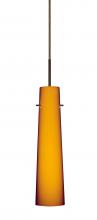 Besa Lighting 1BC-567480-BR-L - Besa Camino Pendant Bronze Amber Matte 1x40W Candelabra, 15Ft. Cord