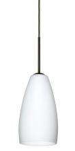 Besa Lighting 1BT-150907-MED-BR-L - Besa Chrissy Pendant Bronze Opal Matte 1x50W B10 Medium Base, 15Ft. Cord