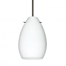Besa Lighting 1BT-171307-BR-L - Besa Pendant Pera 6 Bronze Opal Matte 1x50W E12 base, 15Ft Cord