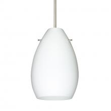 Besa Lighting 1BT-171307-SN-L - Besa Pendant Pera 6 Satin Nickel Opal Matte 1x50W E12 base, 15Ft Cord