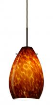 Besa Lighting 1BT-171318-LED-BR-L - Besa Pendant Pera 6 Bronze Amber Cloud 1x5W LED, 15Ft Cord