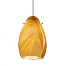 Besa Lighting 1BT-1713HN-SN-L - Besa Pendant Pera 6 Satin Nickel Honey 1x50W E12 base, 15Ft Cord