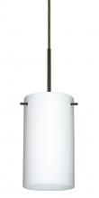 Besa Lighting 1BT-440407-MED-BR-L - Besa Stilo 7 Pendant Bronze Opal Matte 1x40W B10 Med, 15Ft. Cord