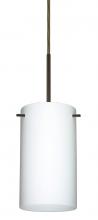 Besa Lighting 1BT-440407-LED-BR-L - Besa Stilo 7 LED Pendant Opal Matte Bronze 1x9W LED, 15Ft. Cord