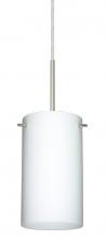 Besa Lighting 1BT-440407-LED-SN-L - Besa Stilo 7 LED Pendant Opal Matte Satin Nickel 1x9W LED, 15Ft. Cord