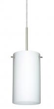 Besa Lighting 1BT-440407-MED-SN-L - Besa Stilo 7 Pendant Satin Nickel Opal Matte 1x40W B10 Med, 15Ft. Cord