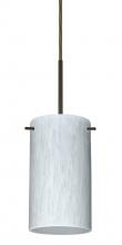 Besa Lighting 1BT-440419-MED-BR-L - Besa Stilo 7 Pendant Bronze Carrera 1x40W B10 Med, 15Ft. Cord