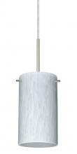 Besa Lighting 1BT-440419-MED-SN-L - Besa Stilo 7 Pendant Satin Nickel Carrera 1x40W B10 Med, 15Ft. Cord
