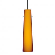 Besa Lighting 1BT-567480-BK - Besa Camino Pendant Black Amber Matte 1x40W E12 base