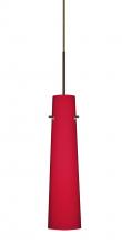 Besa Lighting 1BT-5674RM-BR-L - Besa Camino Pendant Bronze Ruby Matte 1x40W E12 base, 15Ft. Cord