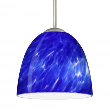 Besa Lighting 1BT-757286-SN-L - Besa Sasha Pendant Satin Nickel Blue Cloud 1x50W E12 base, 15Ft. Cord