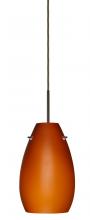 Besa Lighting 1JC-412680-BR-L - Besa Pera 9 Pendant Bronze Amber Matte 1x100W Medium Base, 15Ft. Cord