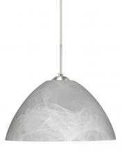 Besa Lighting 1JC-420152-LED-SN-L - Besa Tessa LED Pendant Marble Satin Nickel 1x9W LED, 15Ft. Cord