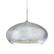 Besa Lighting 1JC-4345SF-SN-L - Besa Brio 14 Pendant Satin Nickel Silver Foil 1x75W Medium Base, 15Ft. Cord