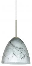 Besa Lighting 1JC-4470MG-LED-SN-L - Besa Vila LED Pendant Marble Grigio Satin Nickel 1x9W LED, 15Ft. Cord