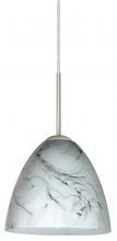 Besa Lighting 1JC-4470MG-SN-L - Besa Vila Pendant Satin Nickel Marble Grigio 1x60W Medium Base, 15Ft. Cord