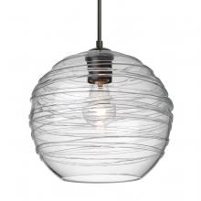 Besa Lighting 1JC-462761-BK - Besa Wave 10 Pendant Black Clear 1x60W Medium Base