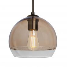 Besa Lighting 1JC-ALLY8SM-EDIL-BR-L - Besa, Ally 8 Cord Pendant, Smoke/Clear, Bronze Finish, 1x5W LED Filament, 15Ft. Cord