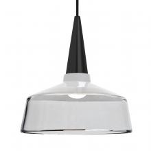 Besa Lighting 1JC-BARON10WH-LED-BK-L - Besa, Baron 10 Cord Pendant, White/Clear, Black Finish, 1x9W LED, 15Ft. Option