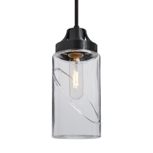 Besa Lighting 1JC-BLINKCL-EDIL-BK-L - Besa, Blink Cord Pendant, Clear, Black Finish, 1x4W LED Filament, 15Ft. Cord