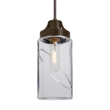 Besa Lighting 1JC-BLINKCL-EDIL-BR - Besa, Blink Cord Pendant, Clear, Bronze Finish, 1x4W LED Filament