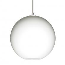 Besa Lighting 1JC-COCO1207-SN-L - Besa Coco 12 Pendant, Opal Matte, Satin Nickel Finish, 1x60W Medium Base, 15Ft. Cord