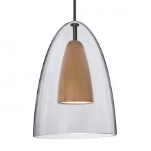 Besa Lighting 1JC-DANOCLMD-LED-BK - Besa, Dano Cord Pendant, Clear/Medium, Black Finish, 1x9W LED